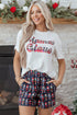 Mama Claus Graphic Tee And Nutcracker Print Lounge Set