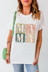 Mama Floral Block Letter Graphic Short Sleeve Tee