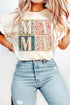 Mama Floral Block Letter Graphic Short Sleeve Tee