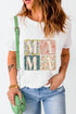 Mama Floral Block Letter Graphic Short Sleeve Tee