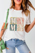 Mama Floral Block Letter Graphic Short Sleeve Tee