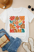 Mama Floral Graphic Print Casual Crewneck Tee