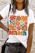 Mama Floral Graphic Print Casual Crewneck Tee
