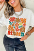 Mama Floral Graphic Print Casual Crewneck Tee
