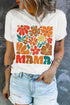 Mama Floral Graphic Print Casual Crewneck Tee