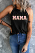 Mama Graphic Halter Neck Sleeveless Jersey Tank