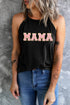 Mama Graphic Halter Neck Sleeveless Jersey Tank