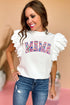 Mama Graphic Layered Scalloped Sleeve Tee