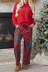 Mama Graphic Plaid Print Crewneck Pullover And Pants Lounge Set