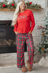 Mama Graphic Plaid Print Crewneck Pullover And Pants Lounge Set