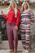 Mama Graphic Plaid Print Crewneck Pullover And Pants Lounge Set
