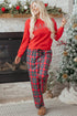 Mama Graphic Plaid Print Crewneck Pullover And Pants Lounge Set