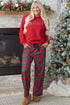 Mama Graphic Plaid Print Crewneck Pullover And Pants Lounge Set