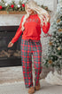 Mama Graphic Plaid Print Crewneck Pullover And Pants Lounge Set