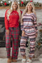 Mama Graphic Plaid Print Crewneck Pullover And Pants Lounge Set