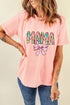 Mama Graphic Print Bow Detail Crewneck T Shirt