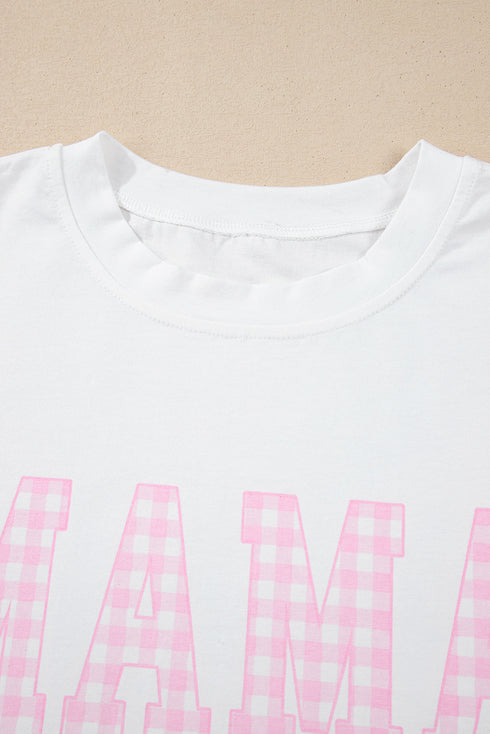 Mama Graphic Tee And Plaid Shorts Lounge Set