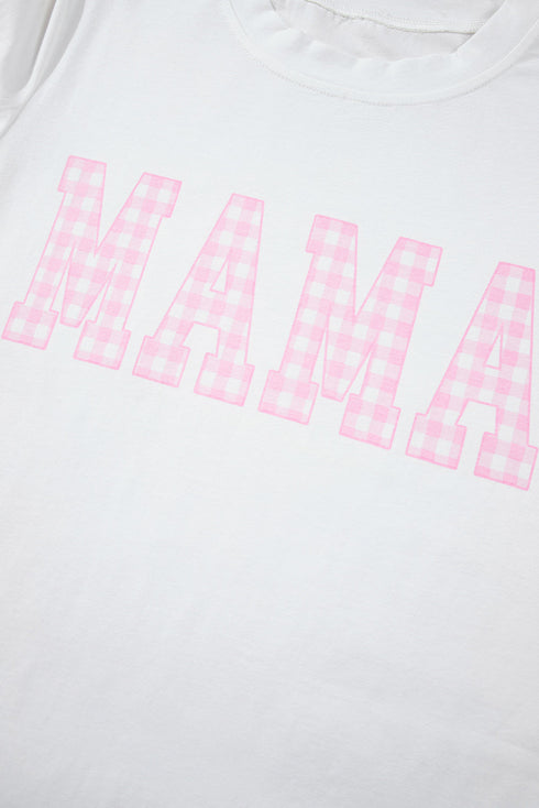 Mama Graphic Tee And Plaid Shorts Lounge Set