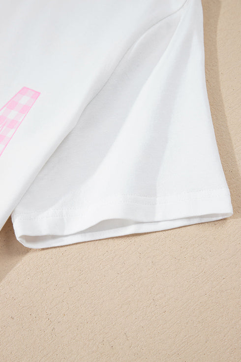 Mama Graphic Tee And Plaid Shorts Lounge Set