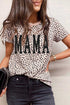 Mama Leopard Print Graphic Short Sleeve T Shirt