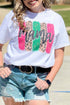 Mama Letter Graphic Brush Stroke Short Sleeve T Shirt
