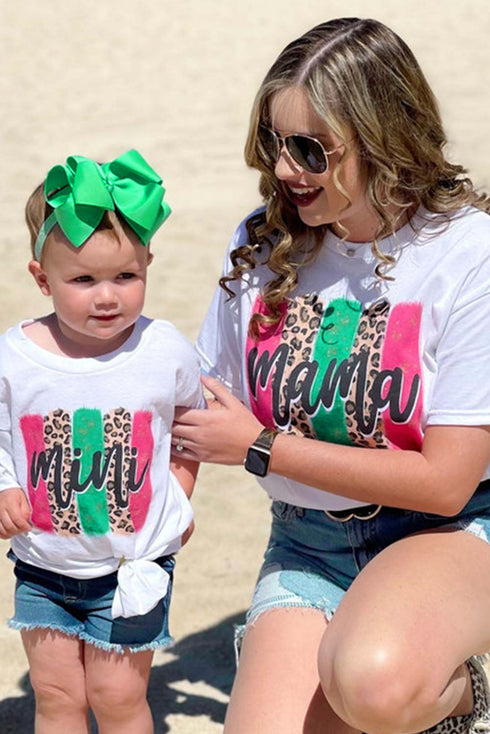 Mama Letter Graphic Brush Stroke Short Sleeve T Shirt