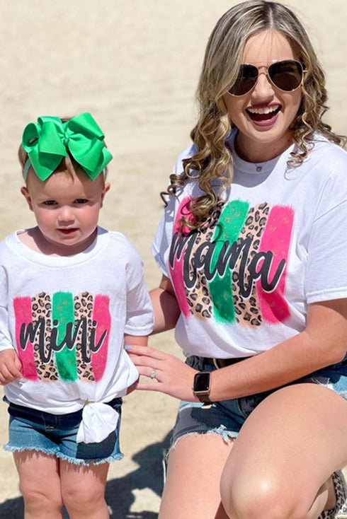 Mama Letter Graphic Brush Stroke Short Sleeve T Shirt