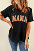 Mama Letter Graphic Crew Neck Short Sleeve T-Shirt