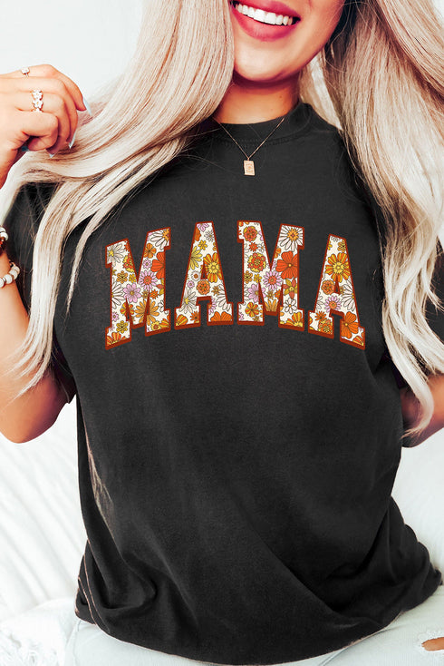 Mama Letter Graphic Crew Neck Short Sleeve T-Shirt