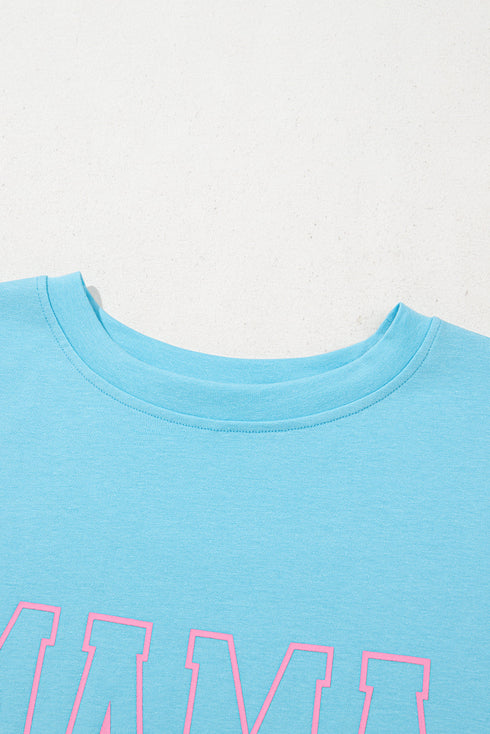 Mama Letter Graphic Crew Neck Short Sleeve Tee