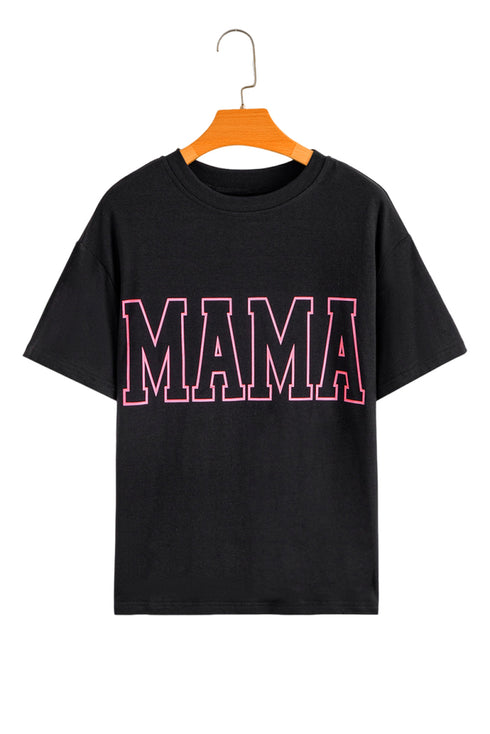 Mama Letter Graphic Crew Neck Short Sleeve Tee