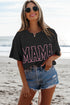 Mama Letter Graphic Crew Neck Short Sleeve Tee
