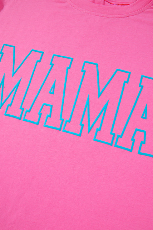 Mama Letter Graphic Crew Neck Short Sleeve Tee