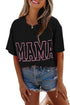 Mama Letter Graphic Crew Neck Short Sleeve Tee