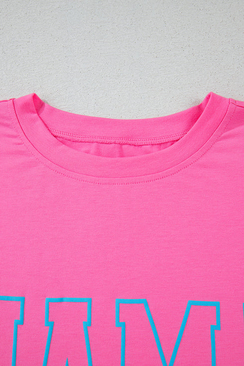 Mama Letter Graphic Crew Neck Short Sleeve Tee