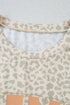 Mama Letter Graphic Leopard Print Loose Fit Casual Tee