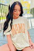 Mama Letter Graphic Leopard Print Rolled Cuff Tee