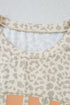 Mama Letter Graphic Leopard Print Rolled Cuff Tee