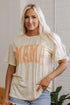 Mama Letter Graphic Leopard Print Rolled Cuff Tee