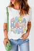 Mama Letter Print Crew Neck Short Sleeve Graphic Tee