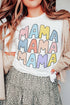 Mama Letter Print Crew Neck Short Sleeve Graphic Tee