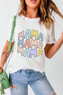 Mama Letter Print Crew Neck Short Sleeve Graphic Tee