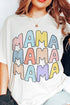 Mama Letter Print Crew Neck Short Sleeve Graphic Tee
