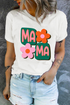 Mama Letter Print Graphic Short Sleeve Crewneck Tee