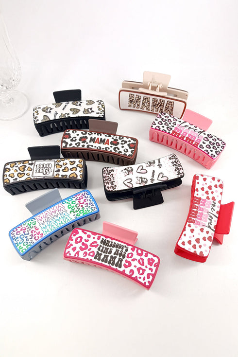 Mama Letter Print Large Graphic Hair Claw Clip