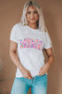 Mama Lettering Animal Pattern Crew Neck Tee