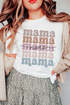 Mama Lettering Short Sleeve Crew Neck Graphic Tee