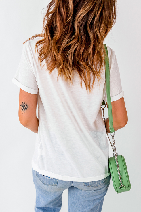Mama Lettering Short Sleeve Crew Neck Graphic Tee