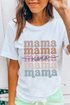 Mama Lettering Short Sleeve Crew Neck Graphic Tee