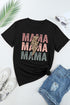 Mama Lightning Bolt Motif Short Sleeve Graphic Tee